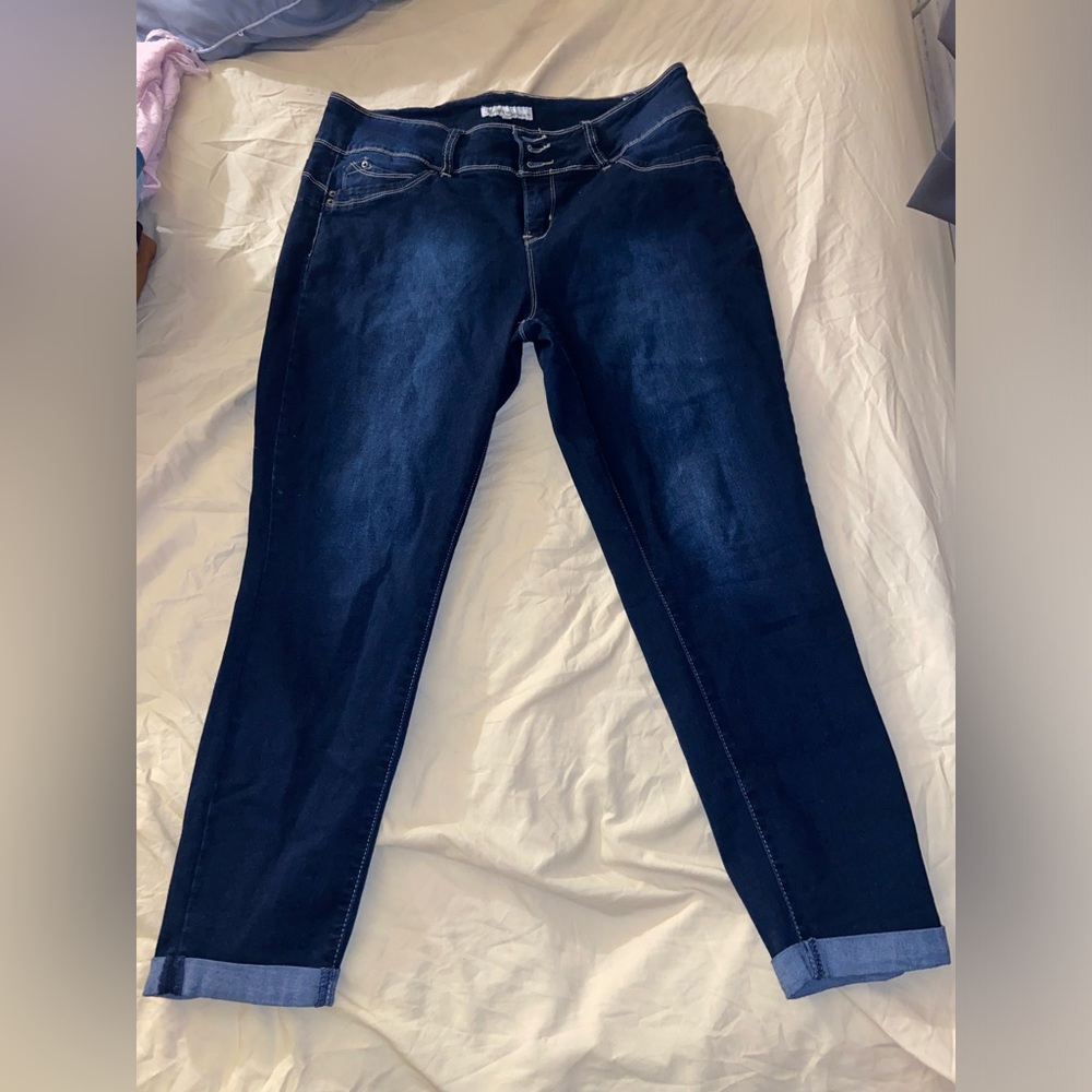 Darkwash Cuffed Jeans